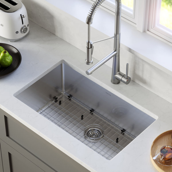Karran Stainless Steel 30'' X 18'' Single Bowl Undermount Kitchen Sink